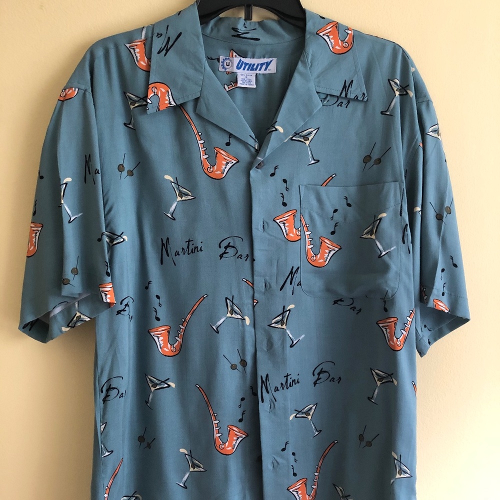 Utility Brand Martini Bar Button Down With Pocket Shirt